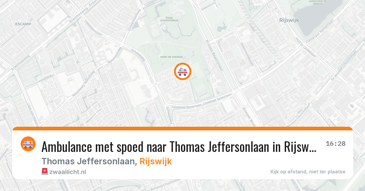 Ambulance met spoed naar Thomas Jeffersonlaan in Rijswijk — 26 mei 2026