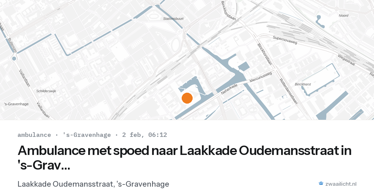 Ambulance met spoed naar Laakkade Oudemansstraat in 's-Gravenhage — 2 feb 2026