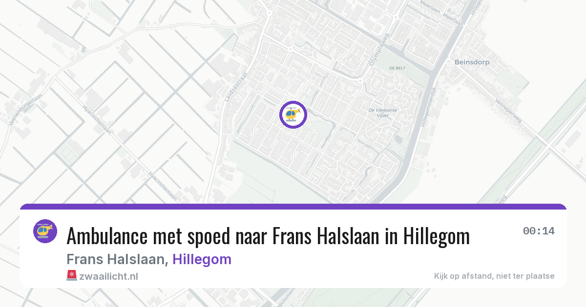 Ambulance met spoed naar Frans Halslaan in Hillegom — 1 aug 2026
