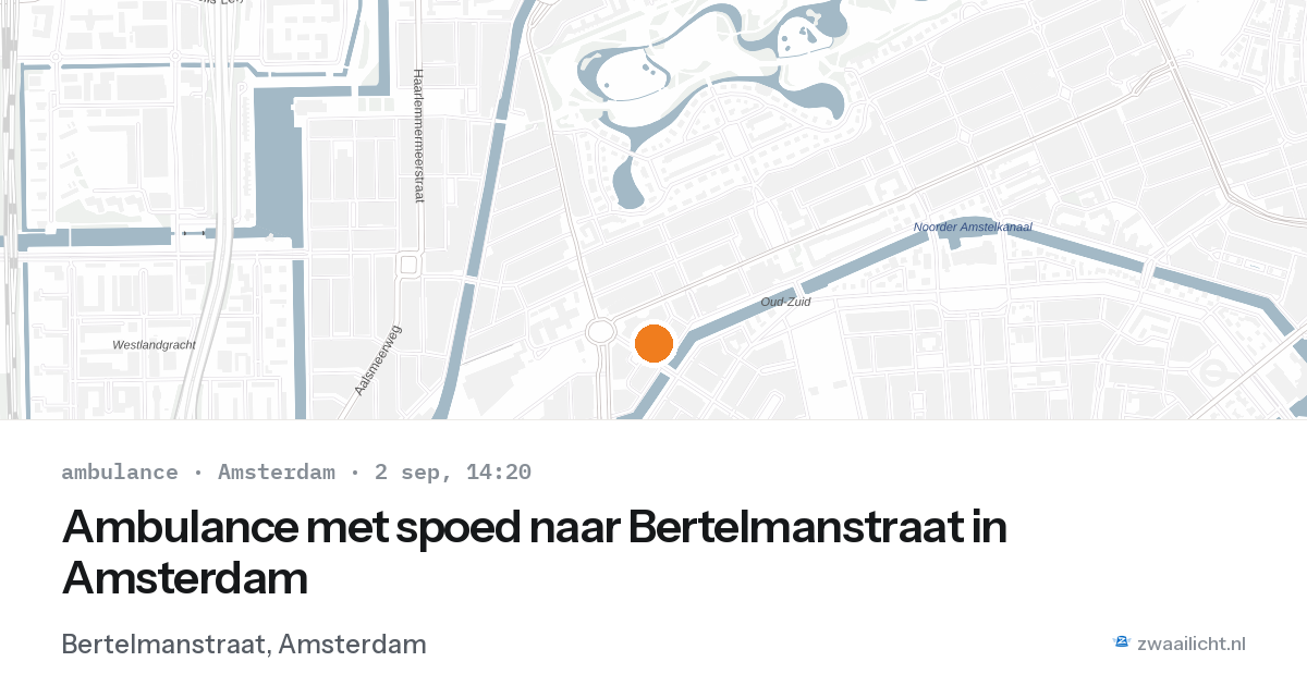 Ambulance met spoed naar Bertelmanstraat in Amsterdam — 2 sep 2026