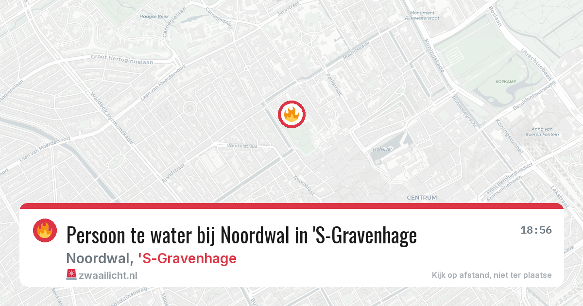 Persoon te water bij Noordwal in 'S-Gravenhage — 25 apr 2026