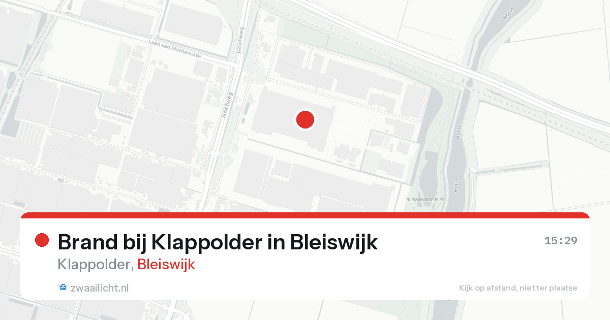 Brand bij Klappolder in Bleiswijk — 24 aug 2026