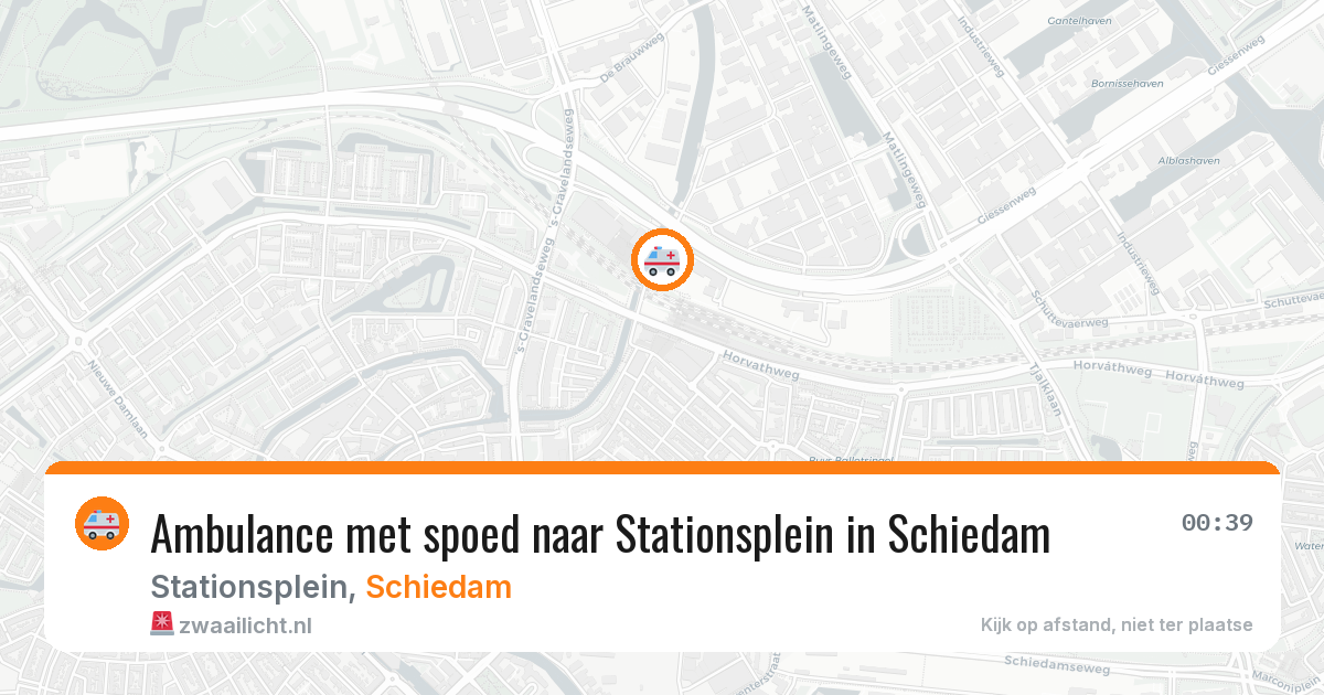 Ambulance met spoed naar Stationsplein in Schiedam — 26 apr 2026