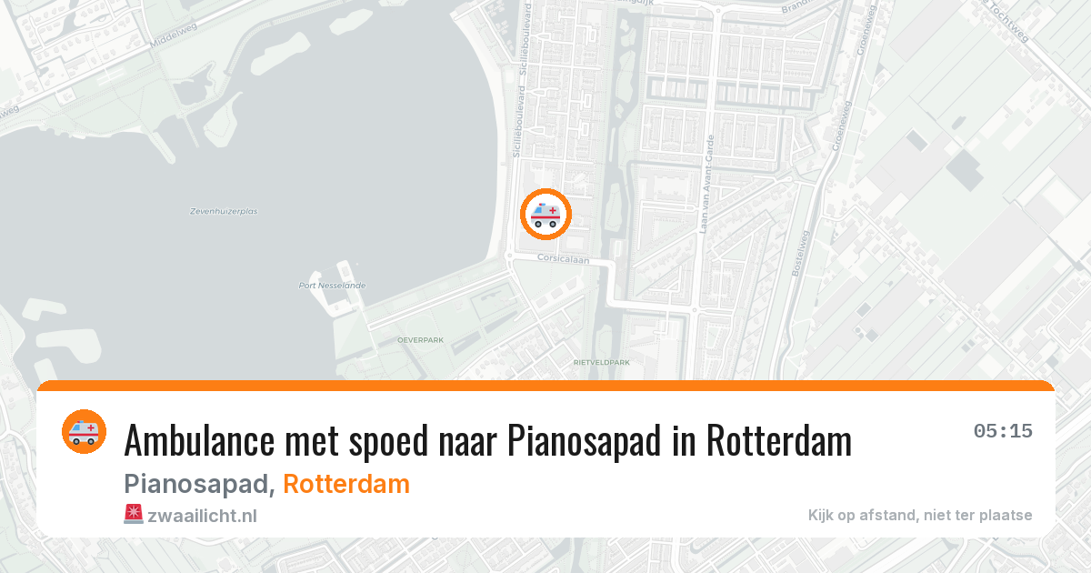Ambulance met spoed naar Pianosapad in Rotterdam — 8 mei 2026
