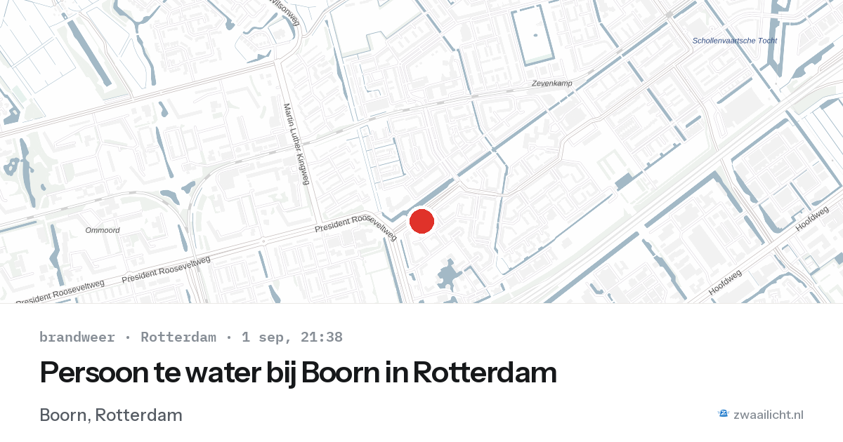 Persoon te water bij Boorn in Rotterdam — 1 sep 2026
