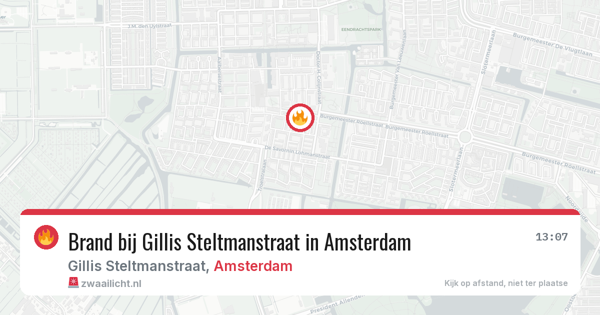 Brand bij Gillis Steltmanstraat in Amsterdam — 22 jun 2026
