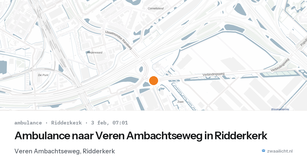 Ambulance naar Veren Ambachtseweg in Ridderkerk — 3 feb 2026