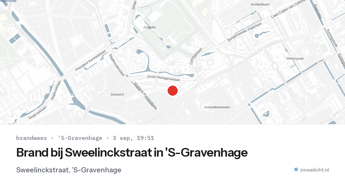 Brand bij Sweelinckstraat in 'S-Gravenhage — 3 sep 2026