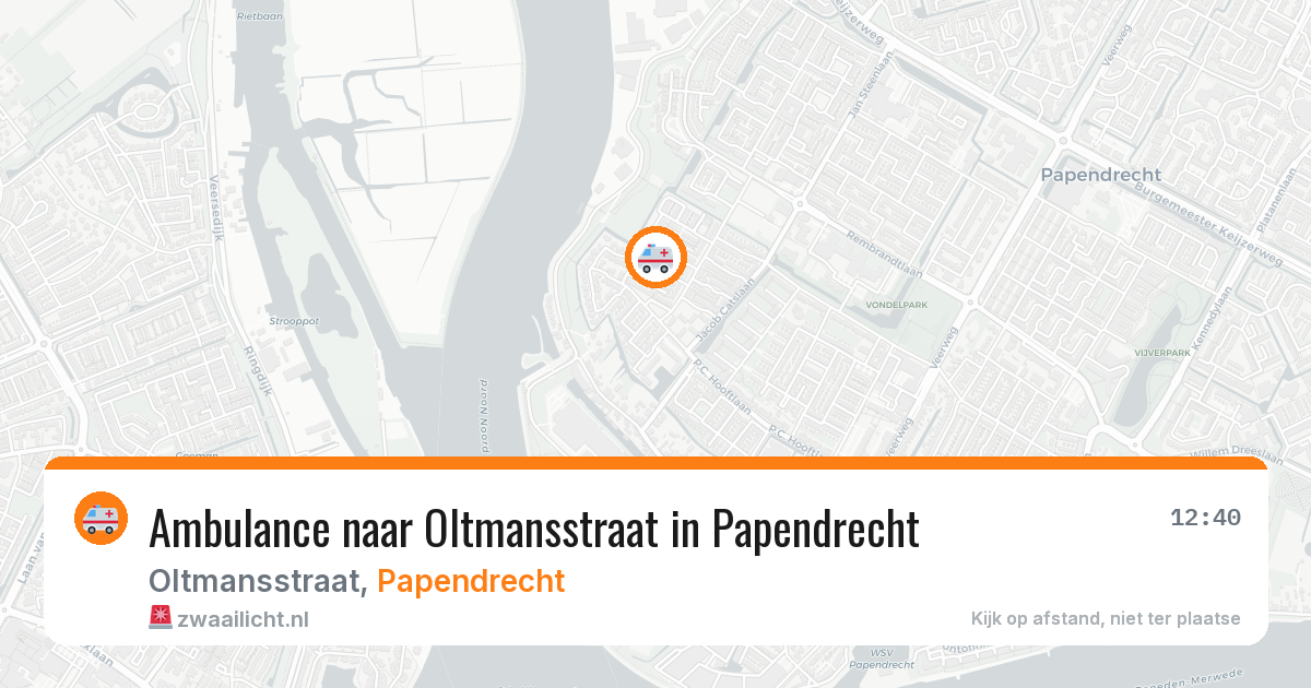 Ambulance naar Oltmansstraat in Papendrecht — 27 jun 2026
