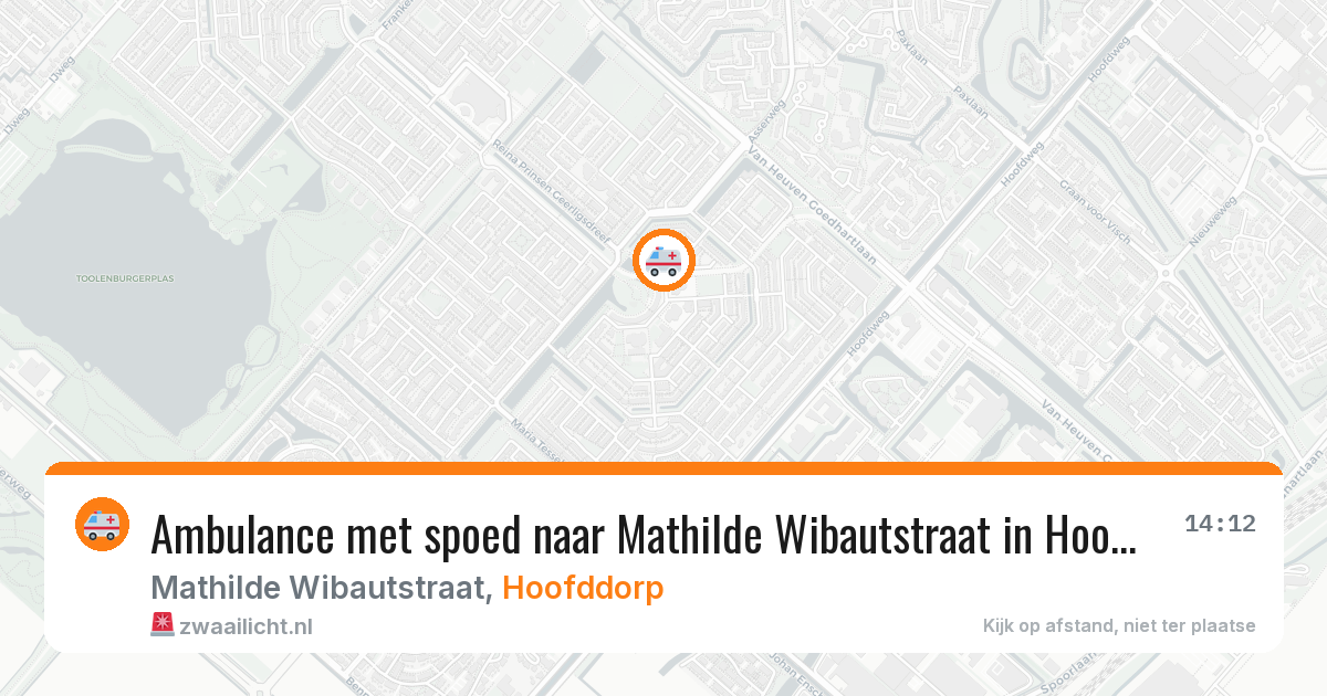 Ambulance met spoed naar Mathilde Wibautstraat in Hoofddorp — 31 jul 2026
