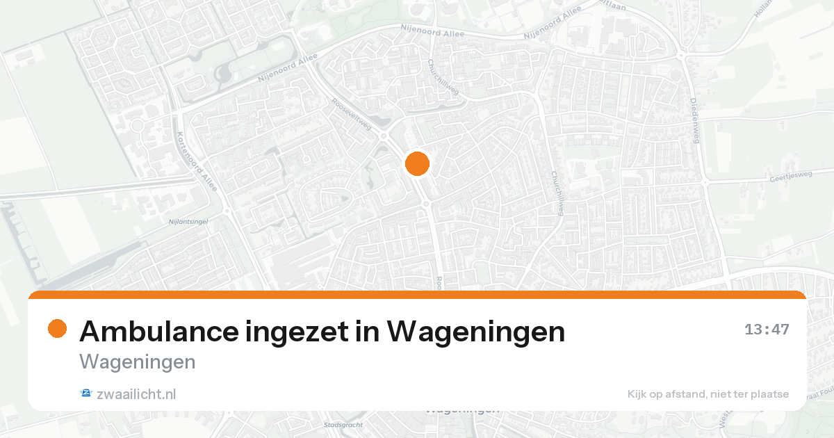 Ambulance ingezet in Wageningen — 15 aug 2026