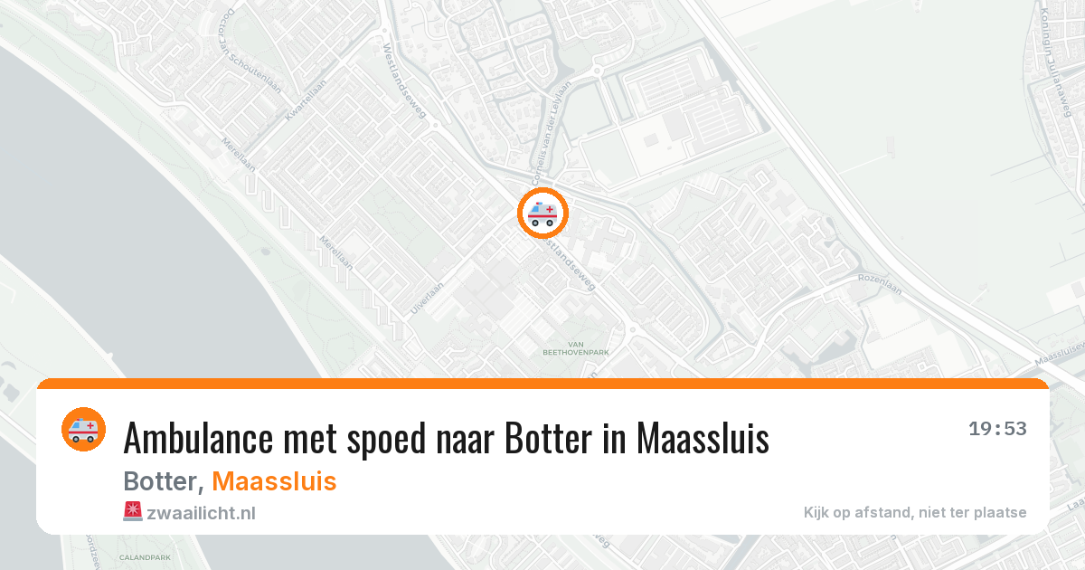 Ambulance met spoed naar Botter in Maassluis — 9 aug 2026