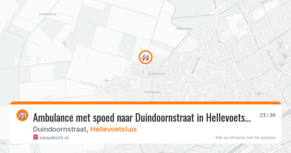 Ambulance met spoed naar Duindoornstraat in Hellevoetsluis — 8 aug 2026