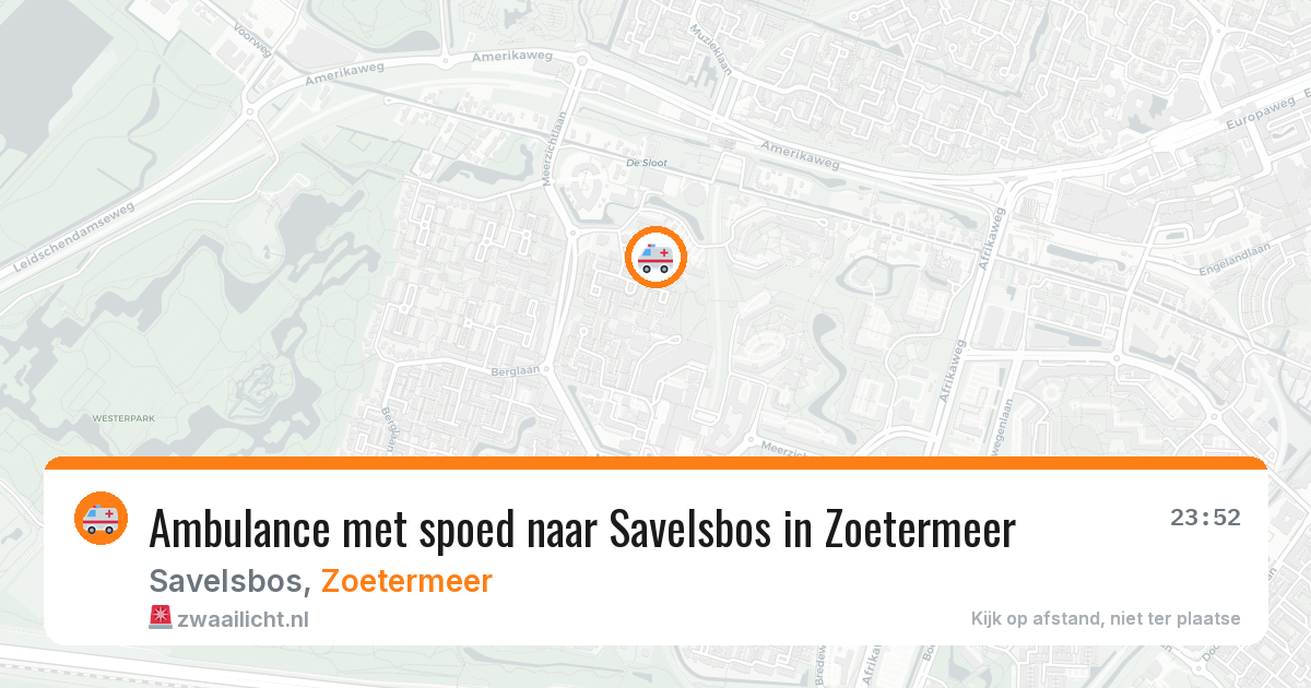 Ambulance met spoed naar Savelsbos in Zoetermeer — 27 mei 2026