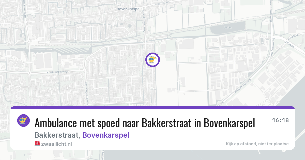 Ambulance met spoed naar Bakkerstraat in Bovenkarspel — 19 feb 2026