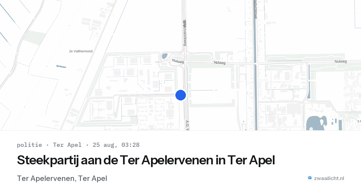 Steekpartij aan de Ter Apelervenen in Ter Apel — 25 aug 2026