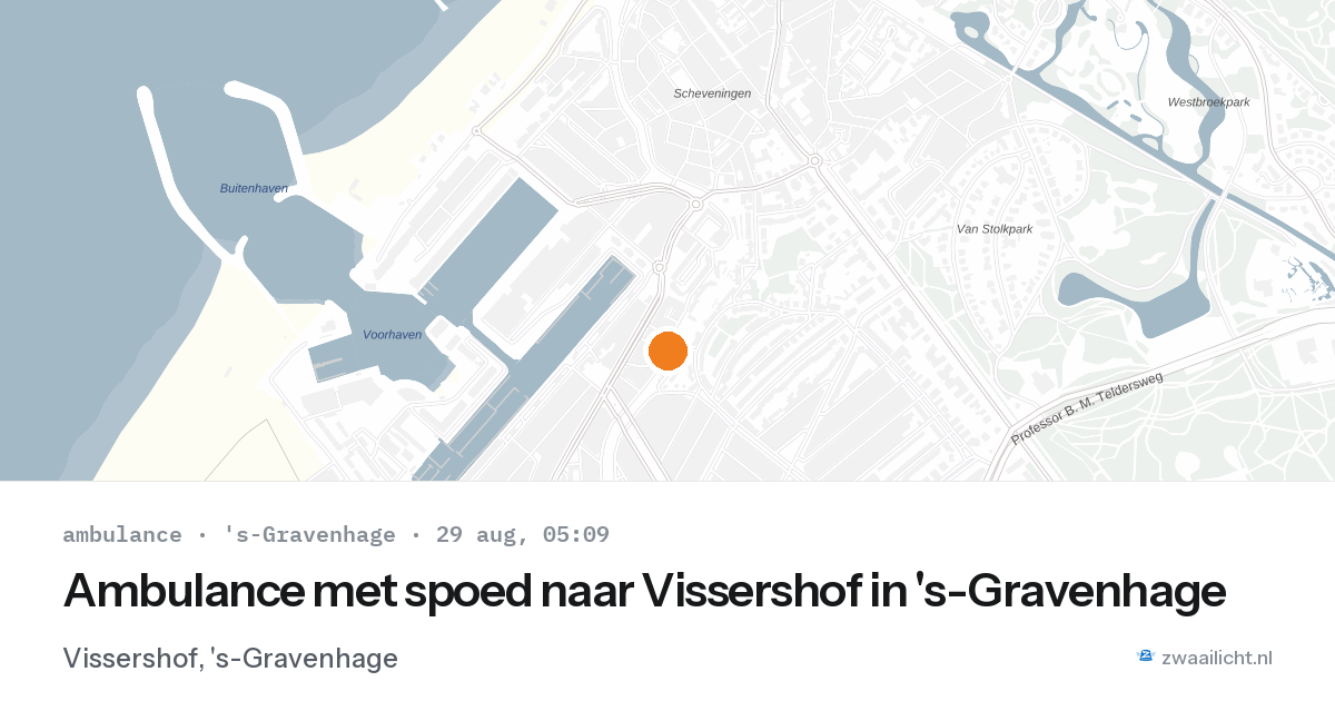 Ambulance met spoed naar Vissershof in 's-Gravenhage — 29 aug 2026