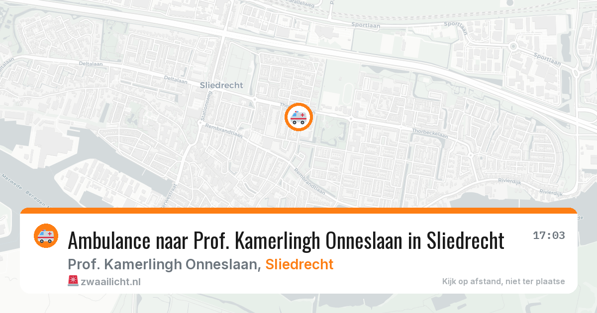 Ambulance naar Prof. Kamerlingh Onneslaan in Sliedrecht — 17 jun 2026