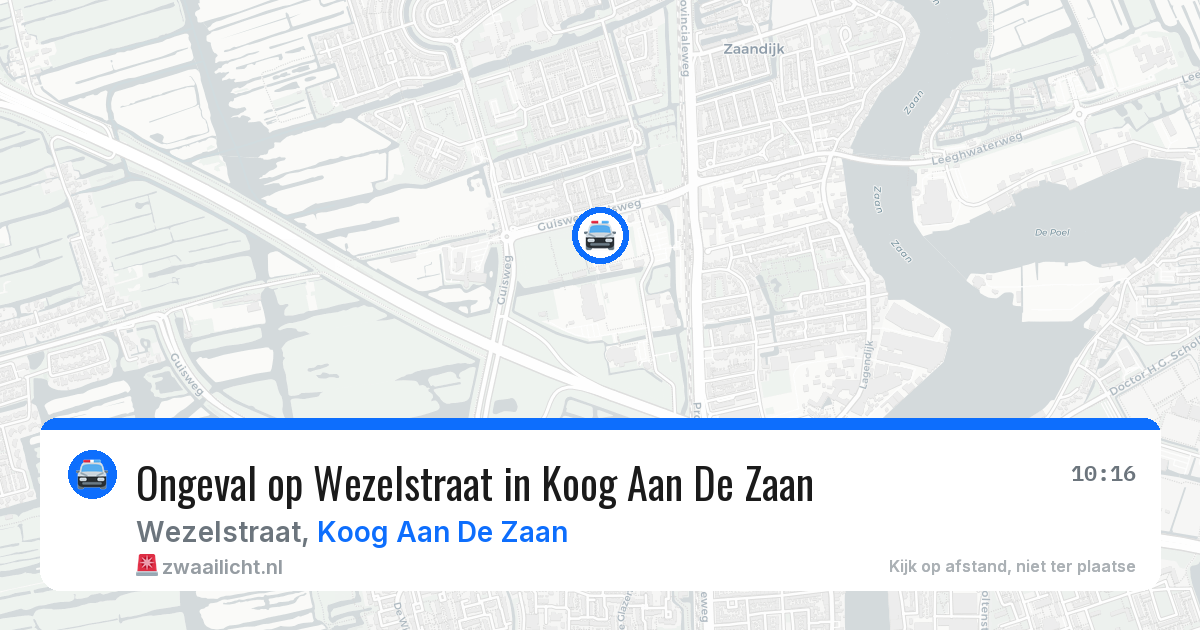 Ongeval op Wezelstraat in Koog Aan De Zaan — 4 apr 2026