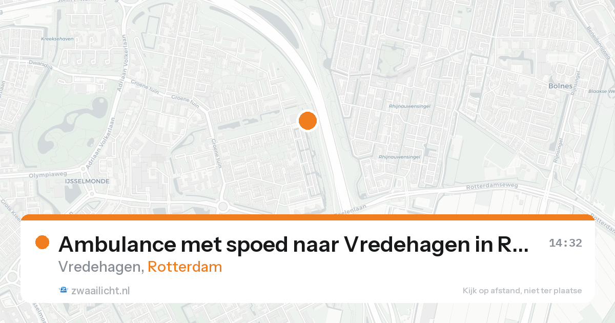 Ambulance met spoed naar Vredehagen in Rotterdam — 26 mei 2026