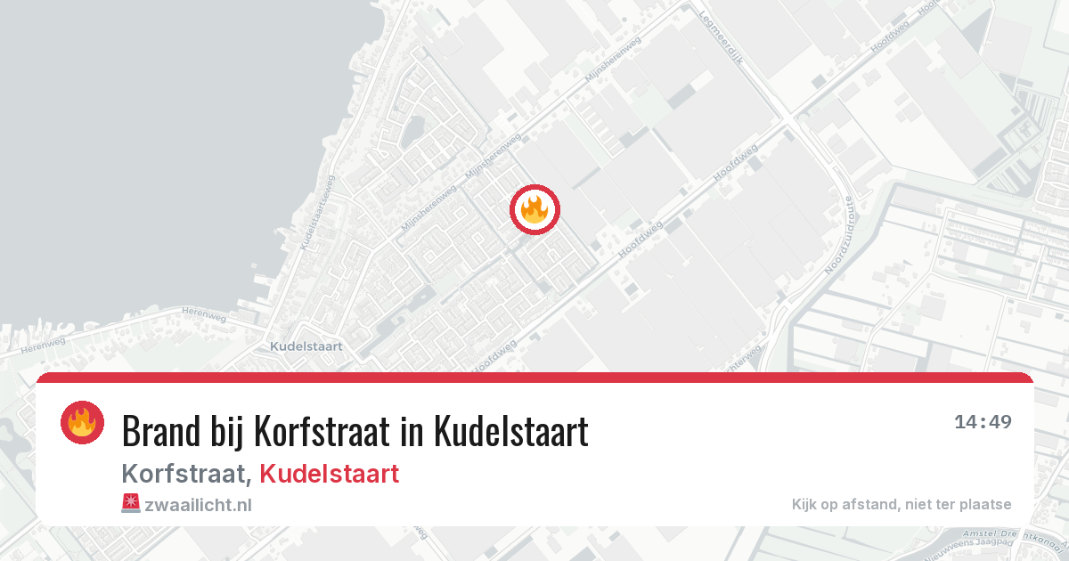 Brand bij Korfstraat in Kudelstaart — 27 apr 2026