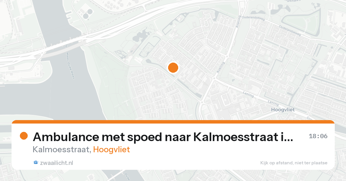 Ambulance met spoed naar Kalmoesstraat in Hoogvliet — 18 aug 2026