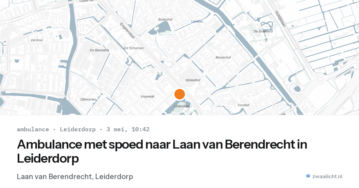 Ambulance met spoed naar Laan van Berendrecht in Leiderdorp — 3 mei 2026