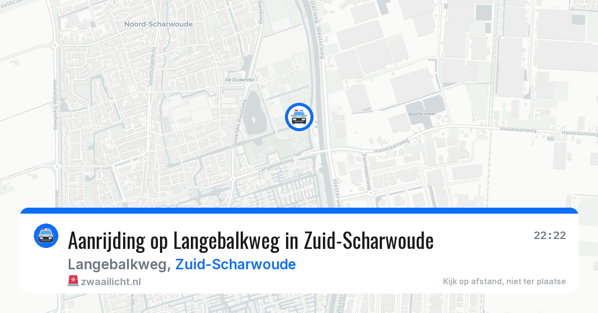 Aanrijding op Langebalkweg in Zuid-Scharwoude — 26 apr 2026