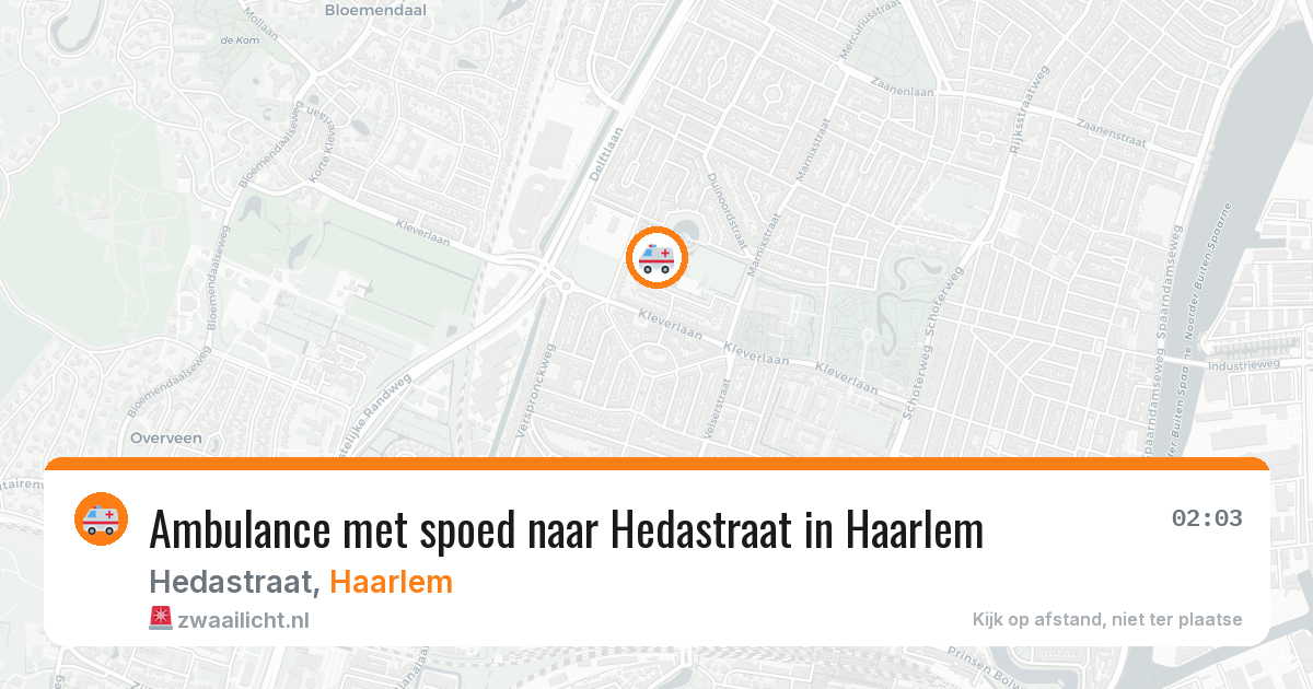 Ambulance met spoed naar Hedastraat in Haarlem — 13 jun 2026