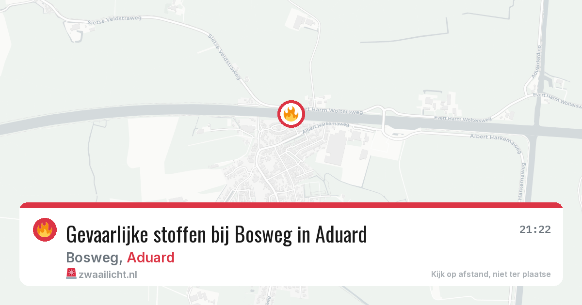 Gevaarlijke stoffen bij Bosweg in Aduard — 29 jul 2026