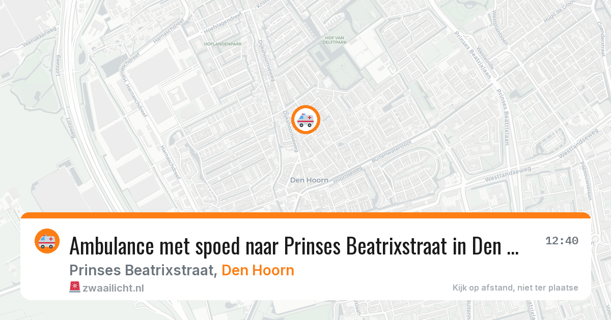 Ambulance met spoed naar Prinses Beatrixstraat in Den Hoorn — 18 mei 2026