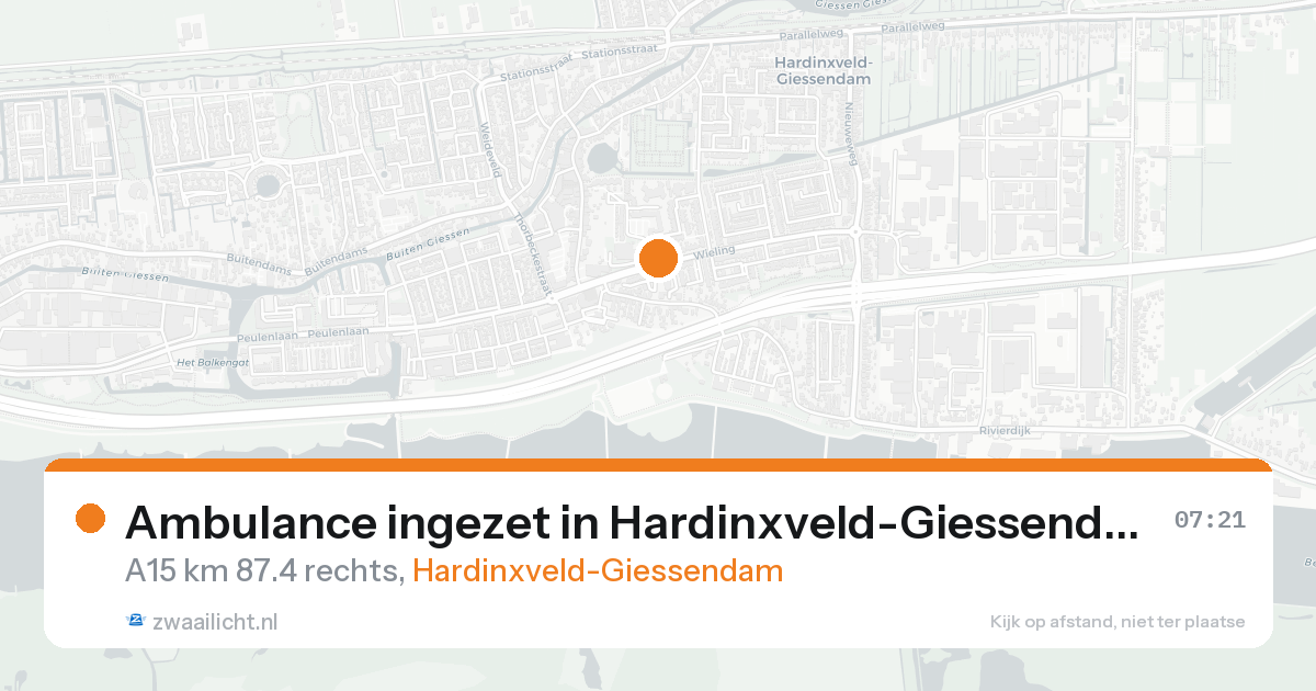 Ambulance ingezet in Hardinxveld-Giessendam — 25 aug 2026