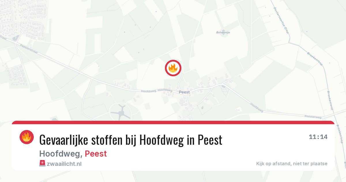 Gevaarlijke stoffen bij Hoofdweg in Peest — 19 feb 2026