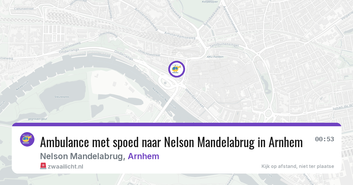 Ambulance met spoed naar Nelson Mandelabrug in Arnhem — 13 mrt 2026