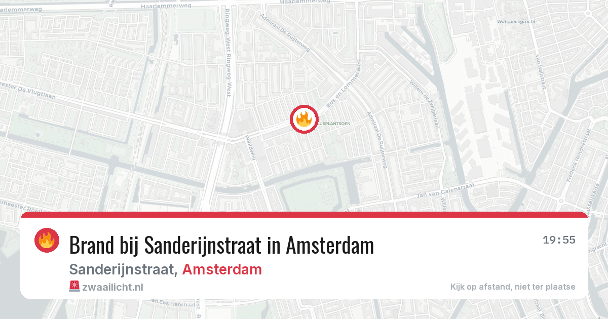 Brand bij Sanderijnstraat in Amsterdam — 11 jul 2026
