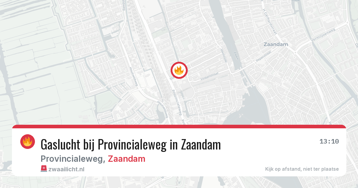 Gaslucht bij Provincialeweg in Zaandam — 15 jul 2026