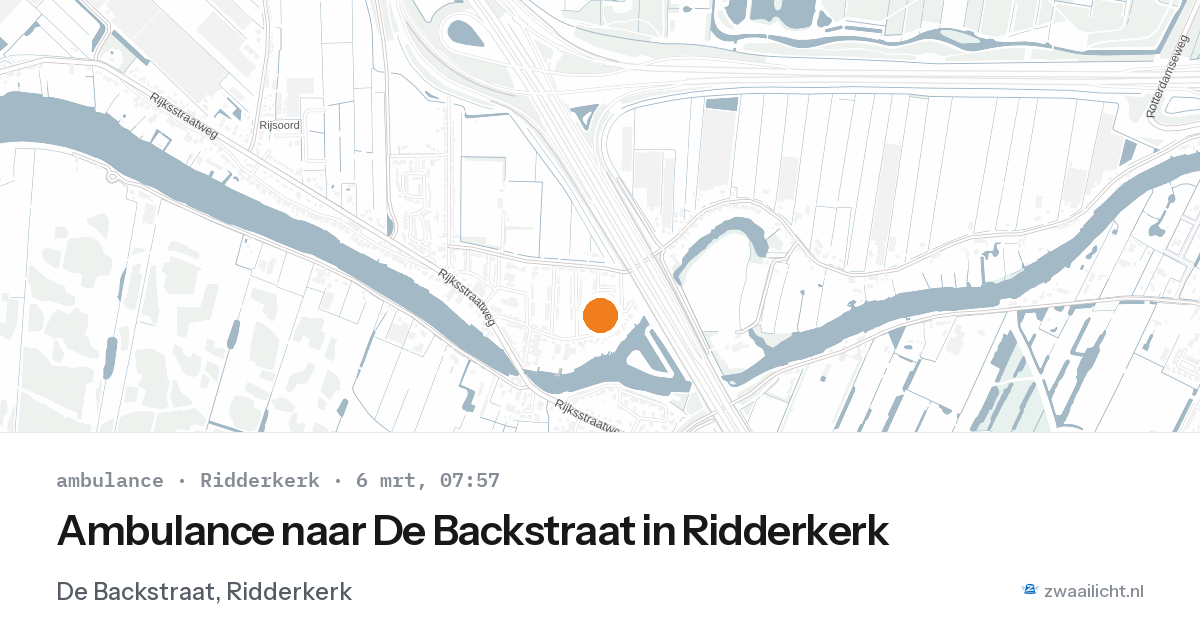 Ambulance naar De Backstraat in Ridderkerk — 6 mrt 2026