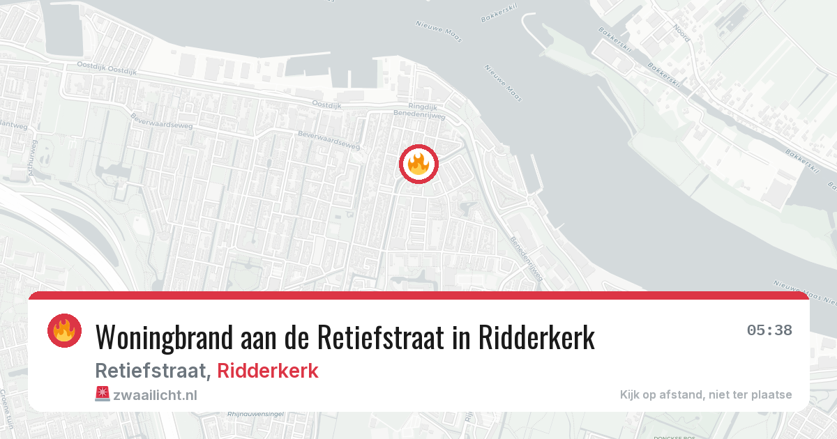 Woningbrand aan de Retiefstraat in Ridderkerk — 10 jun 2026