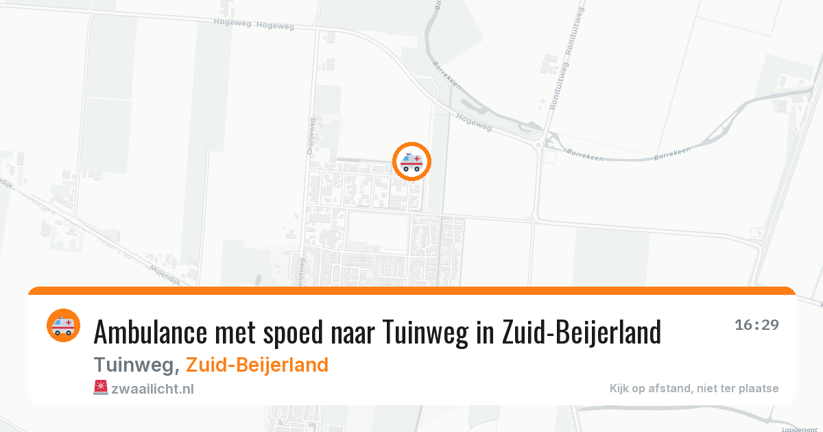 Ambulance met spoed naar Tuinweg in Zuid-Beijerland — 7 jul 2026