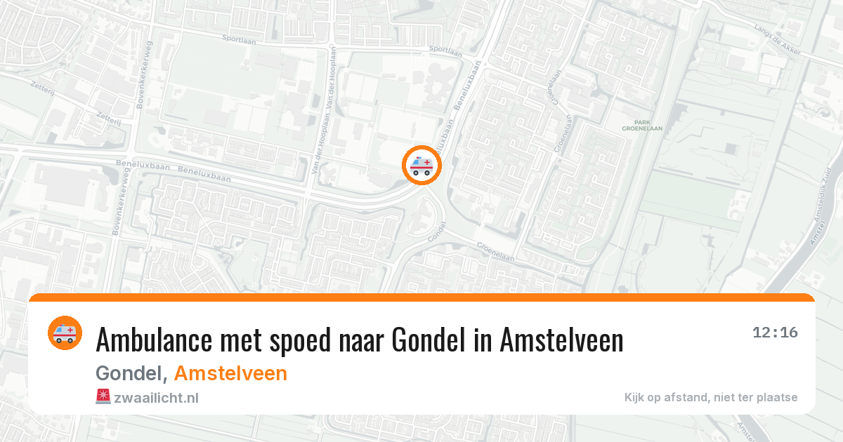 Ambulance met spoed naar Gondel in Amstelveen — 12 jul 2026