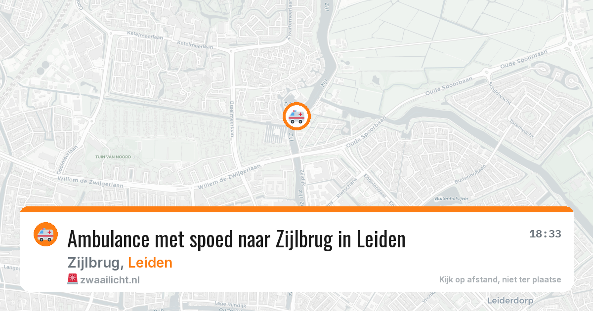Ambulance met spoed naar Zijlbrug in Leiden — 4 jul 2026