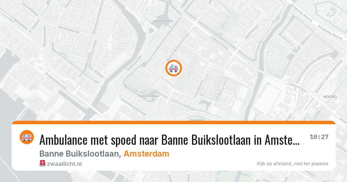 Ambulance met spoed naar Banne Buikslootlaan in Amsterdam — 9 jul 2026