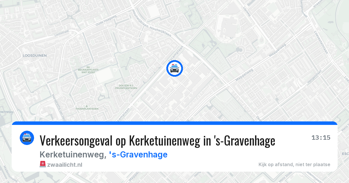 Verkeersongeval op Kerketuinenweg in 's-Gravenhage — 25 mrt 2026