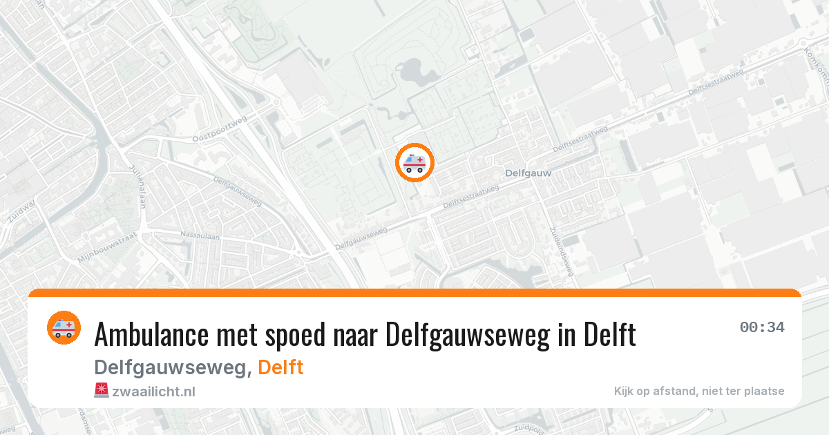 Ambulance met spoed naar Delfgauwseweg in Delft — 4 aug 2026