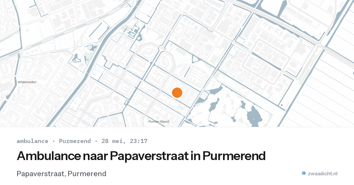 Ambulance naar Papaverstraat in Purmerend — 28 mei 2026
