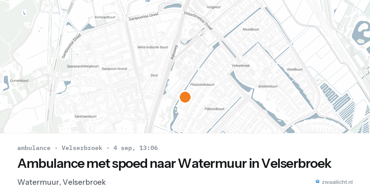 Ambulance met spoed naar Watermuur in Velserbroek — 4 sep 2026