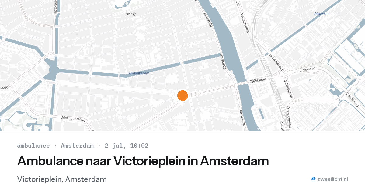 Ambulance naar Victorieplein in Amsterdam — 2 jul 2026