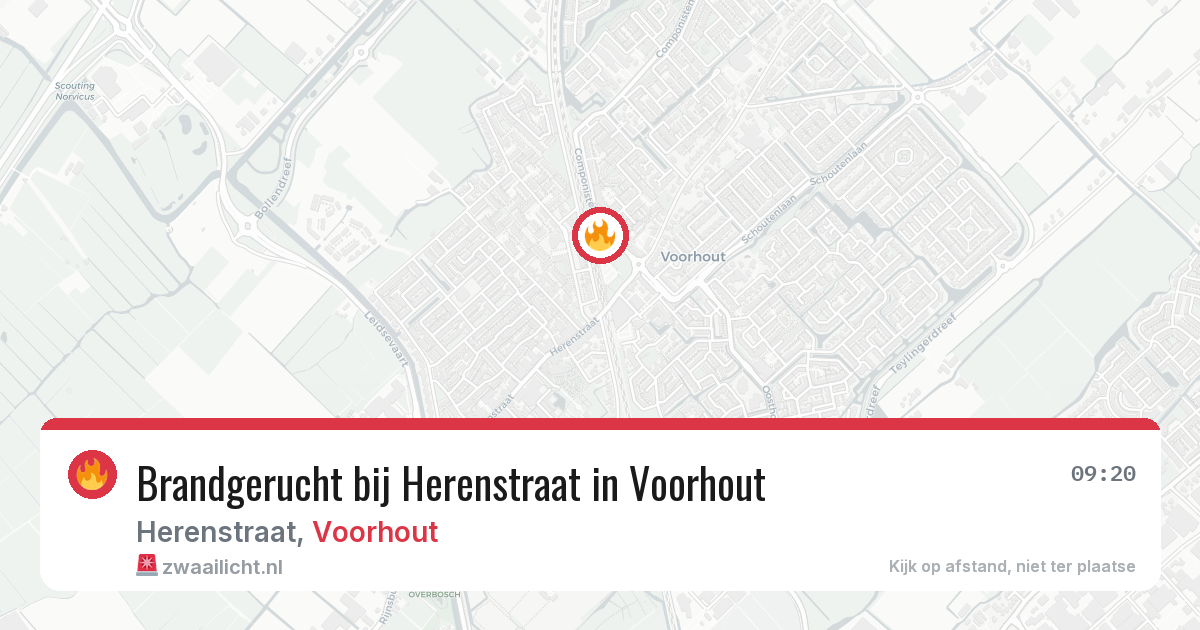 Brandgerucht bij Herenstraat in Voorhout — 7 mei 2026