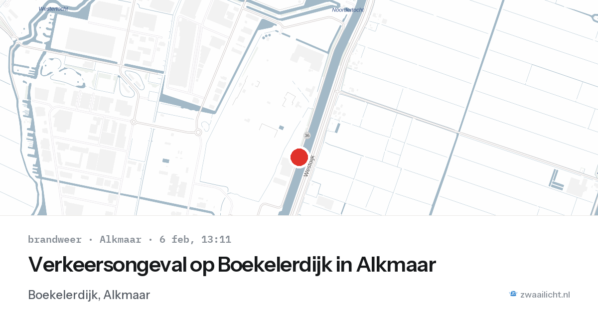 Verkeersongeval op Boekelerdijk in Alkmaar — 6 feb 2026