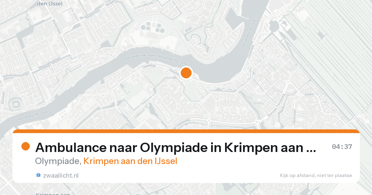 Ambulance naar Olympiade in Krimpen aan den IJssel — 17 aug 2026